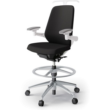 ノートチェア ハイポジションタイプ ハイバック 可動肘 ハンガー ランバーサポート付 クロスPV アルミ脚<配送時組立サービス付> イトーキ