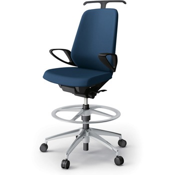 ノートチェア ハイポジションタイプ ハイバック 固定肘 ハンガー ランバーサポート付 クロスPV アルミ脚<配送時組立サービス付> - イトーキ