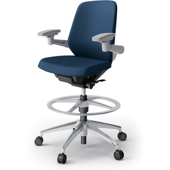 ノートチェア ハイポジションタイプ ローバック 可動肘 ランバーサポート付 クロスPV アルミ脚<配送時組立サービス付> - イトーキ