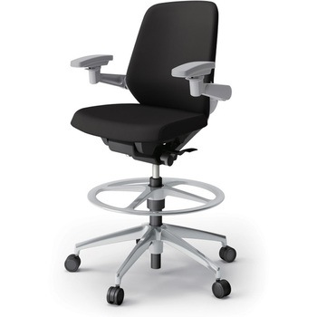 ノートチェア ハイポジションタイプ ローバック 可動肘 ランバーサポート付 クロスPV アルミ脚<配送時組立サービス付> - イトーキ