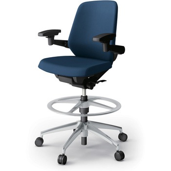 ノートチェア ハイポジションタイプ ローバック 可動肘 ランバーサポート付 クロスPV アルミ脚<配送時組立サービス付> - イトーキ