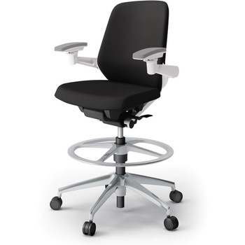 ノートチェア ハイポジションタイプ ローバック 可動肘 ランバーサポート付 クロスPV アルミ脚<配送時組立サービス付> - イトーキ