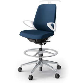 ノートチェア ハイポジションタイプ ローバック 固定肘 ハンガー ランバーサポート付 クロスPV アルミ脚<配送時組立サービス付> イトーキ