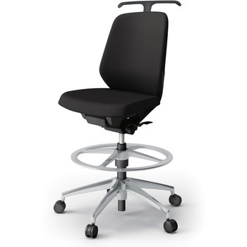 ノートチェア ハイポジションタイプ ローバック 肘なし ハンガー ランバーサポート付 クロスPV アルミ脚<配送時組立サービス付> イトーキ