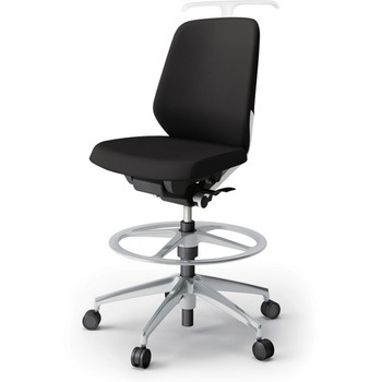 ノートチェア ハイポジションタイプ ローバック 肘なし ハンガー ランバーサポート付 クロスPV アルミ脚<配送時組立サービス付> イトーキ