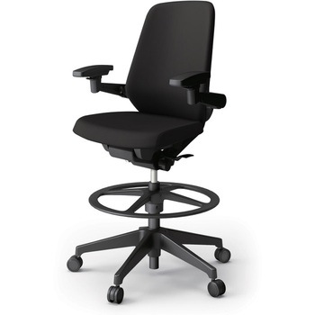 ノートチェア ハイポジションタイプ ハイバック 可動肘 ランバーサポート付 クロスPV 樹脂脚<配送時組立サービス付> イトーキ