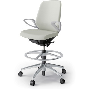 ノートチェア ハイポジションタイプ ローバック 固定肘 ビニールレザーDL アルミ脚<配送時組立サービス付> イトーキ