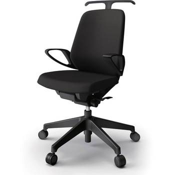 ノートチェア ローバック 固定肘 ハンガー ランバーサポートなし クロスPV ウレタンキャスター<配送時組立サービス付> イトーキ