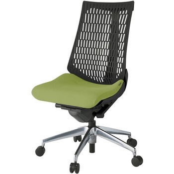 アクトチェア エラストマーバック 肘なし ランバーサポートなし アルミミラー脚 PS張地 ウレタンキャスター<配送時組立サービス付> イトーキ