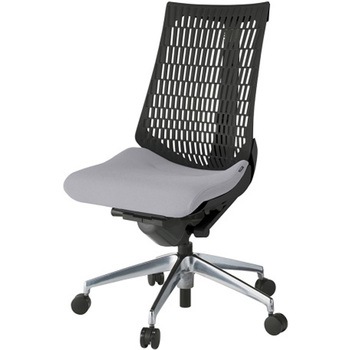 アクトチェア エラストマーバック 肘なし ランバーサポートなし アルミミラー脚 PS張地 ウレタンキャスター<配送時組立サービス付> イトーキ