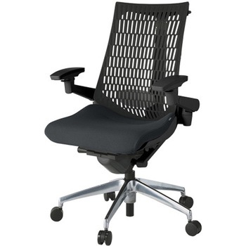 アクトチェア エラストマーバック 可動肘 ハンガー ランバーサポート付 アルミミラー脚 PS張地 ナイロンキャスター<配送時組立サービス付> イトーキ