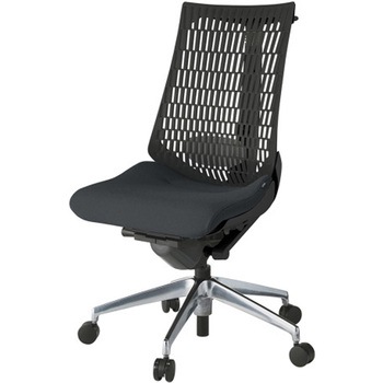 アクトチェア エラストマーバック 肘なし ハンガー ランバーサポート付 アルミミラー脚 PS張地 ナイロンキャスター<配送時組立サービス付> イトーキ