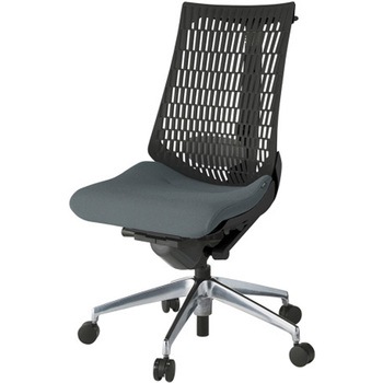 アクトチェア エラストマーバック 肘なし ハンガー ランバーサポート付 アルミミラー脚 PS張地 ナイロンキャスター<配送時組立サービス付> イトーキ