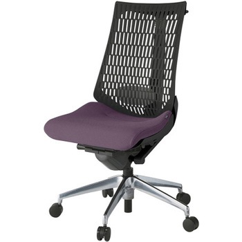 アクトチェア エラストマーバック 肘なし ハンガー ランバーサポート付 アルミミラー脚 PS張地 ナイロンキャスター<配送時組立サービス付> イトーキ