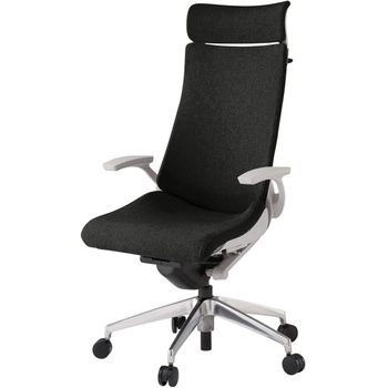 アクトチェア エクストラハイバック 固定肘 ハンガー ランバーサポート付 アルミミラー脚 クロスSA ウレタンキャスター<配送時組立サービス付> - イトーキ