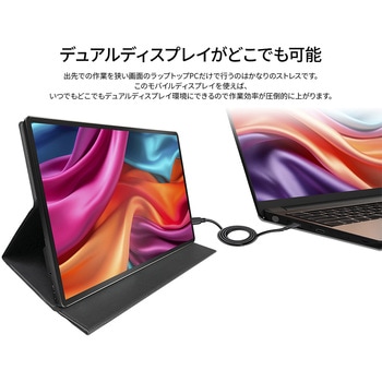 液晶ディスプレイ 14型/3840×2160/miniHDMI×1、USB-C×2/ブラック/スピーカー有/2年保証 JAPANNEXT