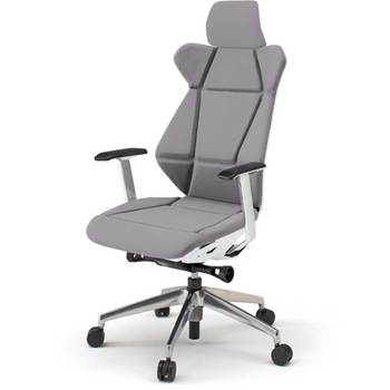 フリップフラップチェア エクストラハイバック 固定肘 ランバーサポート付 アルミミラー脚<配送時組立サービス付> イトーキ