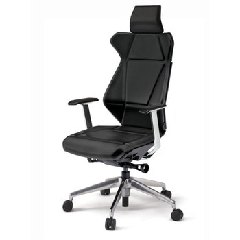 フリップフラップチェア エクストラハイバック 固定肘 ランバーサポート付 ビニールレザーDG アルミミラー脚 ナイロンキャスター<配送時組立サービス付> イトーキ