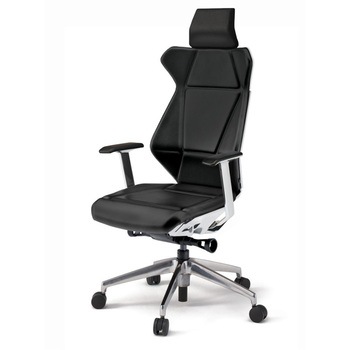 フリップフラップチェア エクストラハイバック 固定肘 ランバーサポート付 ビニールレザーDG アルミミラー脚 ナイロンキャスター<配送時組立サービス付> イトーキ