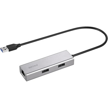 Giga対応 USB-A LANアダプターハブ付 シルバー BUFFALO(バッファロー)