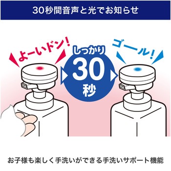 手洗いサポーター 単四形アルカリ乾電池×2本 IPX2(防滴形) 市販のハンドソープボトルのヘッドに対応 ELPA