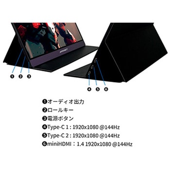 ゲーミング液晶ディスプレイ 15.6型/1920×1080/HDMI×1、USB-C×2/ブラック/スピーカー有/2年保証 JAPANNEXT