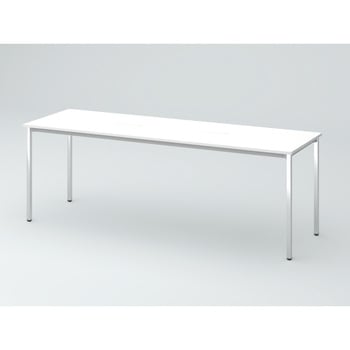 オリゴテーブル ホワイトボード天板(配線キャップ) 角型 2100×600 4本角脚(メッキ脚)<配送時組立サービス付> イトーキ