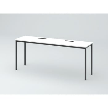 オリゴテーブル ホワイトボード天板(配線キャップ) 角型 1800×450 4本丸脚<配送時組立サービス付> イトーキ