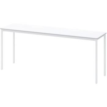 オリゴテーブル ホワイトボード天板(配線キャップ) 角型 1800×450 4本丸脚<配送時組立サービス付> イトーキ