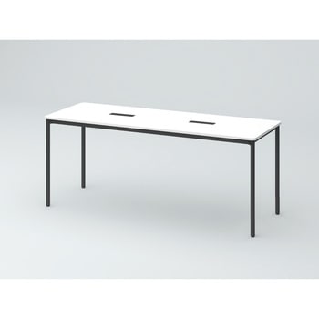 オリゴテーブル ホワイトボード天板(配線キャップ) 角型 1800×600 4本丸脚<配送時組立サービス付> イトーキ