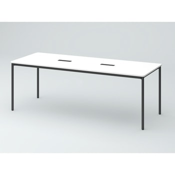 オリゴテーブル ホワイトボード天板(配線キャップ) 角型 2100×750 4本丸脚<配送時組立サービス付> イトーキ