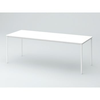 オリゴテーブル ホワイトボード天板(配線キャップ) 角型 2100×750 4本丸脚<配送時組立サービス付> イトーキ