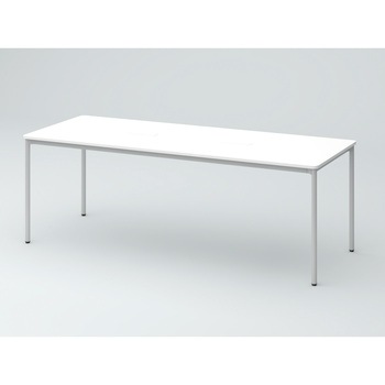 オリゴテーブル ホワイトボード天板(配線キャップ) 角型 2100×750 4本丸脚<配送時組立サービス付> イトーキ