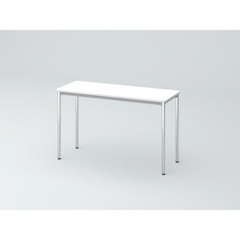 オリゴテーブル ホワイトボード天板(配線キャップ) 角型 1200×450 4本丸脚(メッキ脚)<配送時組立サービス付> イトーキ