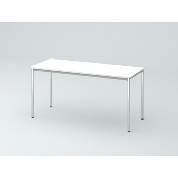 オリゴテーブル ホワイトボード天板(配線キャップ) 角型 1500×600 4本丸脚(メッキ脚)<配送時組立サービス付> イトーキ