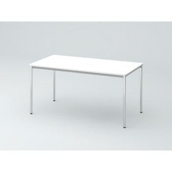 オリゴテーブル ホワイトボード天板(配線キャップ) 角型 1500×700 4本丸脚(メッキ脚)<配送時組立サービス付> イトーキ