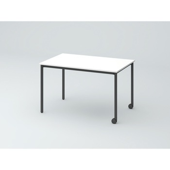 オリゴテーブル ホワイトボード天板 角型 1200×750 4本角脚 片側キャスター<配送時組立サービス付> イトーキ