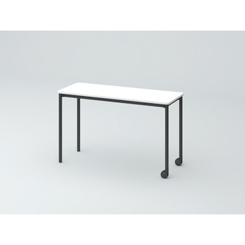 オリゴテーブル ホワイトボード天板 角型 1200×450 4本丸脚 片側キャスター<配送時組立サービス付> イトーキ