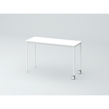 オリゴテーブル ホワイトボード天板 角型 1200×450 4本丸脚 片側キャスター<配送時組立サービス付> イトーキ