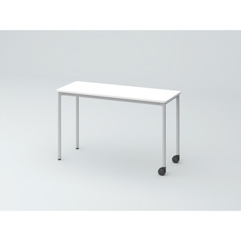 オリゴテーブル ホワイトボード天板 角型 1200×450 4本丸脚 片側キャスター<配送時組立サービス付> イトーキ