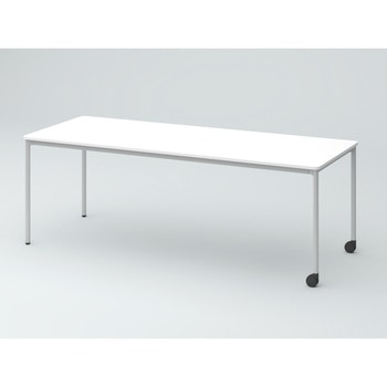 オリゴテーブル ホワイトボード天板 角型 2100×750 4本丸脚 片側キャスター<配送時組立サービス付> - イトーキ