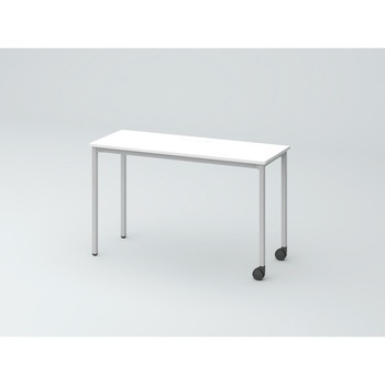 オリゴテーブル ホワイトボード天板(配線キャップ) 角型 1200×450 4本角脚 片側キャスター<配送時組立サービス付> イトーキ