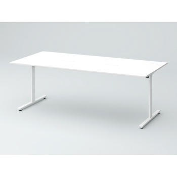 オリゴテーブル ホワイトボード天板(配線キャップ) 2100×900 T字脚<配送時組立サービス付> イトーキ