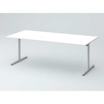 オリゴテーブル ホワイトボード天板(配線キャップ) 2100×900 T字脚<配送時組立サービス付> イトーキ