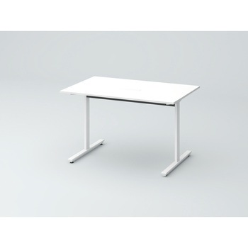 オリゴテーブル ホワイトボード天板(配線キャップ) 1200×750 T字脚 片側キャスター<配送時組立サービス付> イトーキ