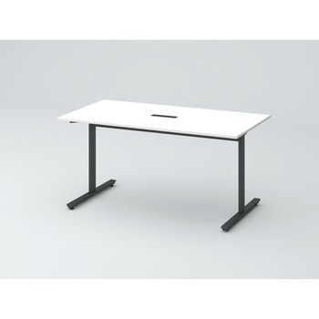 オリゴテーブル ホワイトボード天板(配線キャップ) 1500×750 T字脚 片側キャスター<配送時組立サービス付> イトーキ