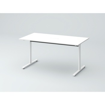 オリゴテーブル ホワイトボード天板(配線キャップ) 1500×750 T字脚 片側キャスター<配送時組立サービス付> イトーキ