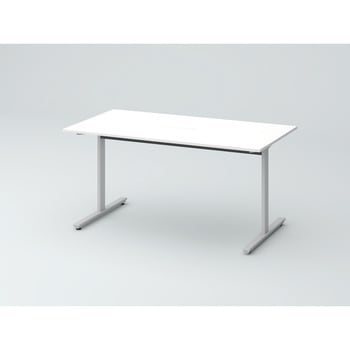 オリゴテーブル ホワイトボード天板(配線キャップ) 1500×750 T字脚 片側キャスター<配送時組立サービス付> イトーキ