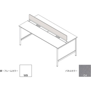 ハイライン 机上フロントパネル(ベンチテーブル両面用) W1000用 布地C<配送時組立サービス付> イトーキ