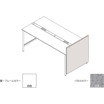 ハイライン エンドロングパネル(ベンチテーブル両面用) H1335×D1200用 不織布FY<配送時組立サービス付> イトーキ